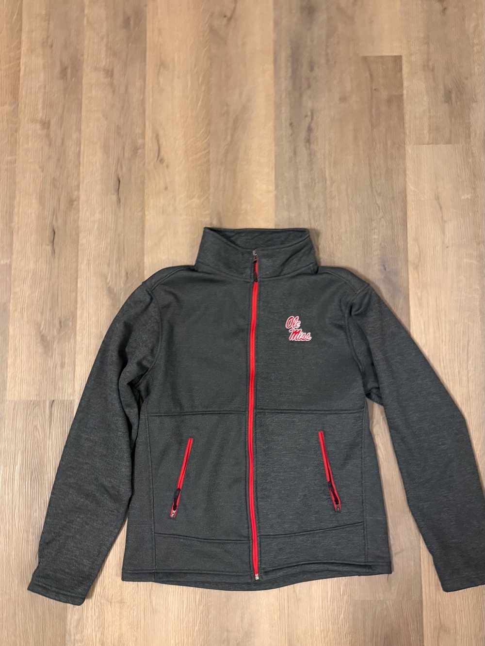 Ole Miss Rebels Colosseum Full Zip Jacket Gray Red Women’s XL